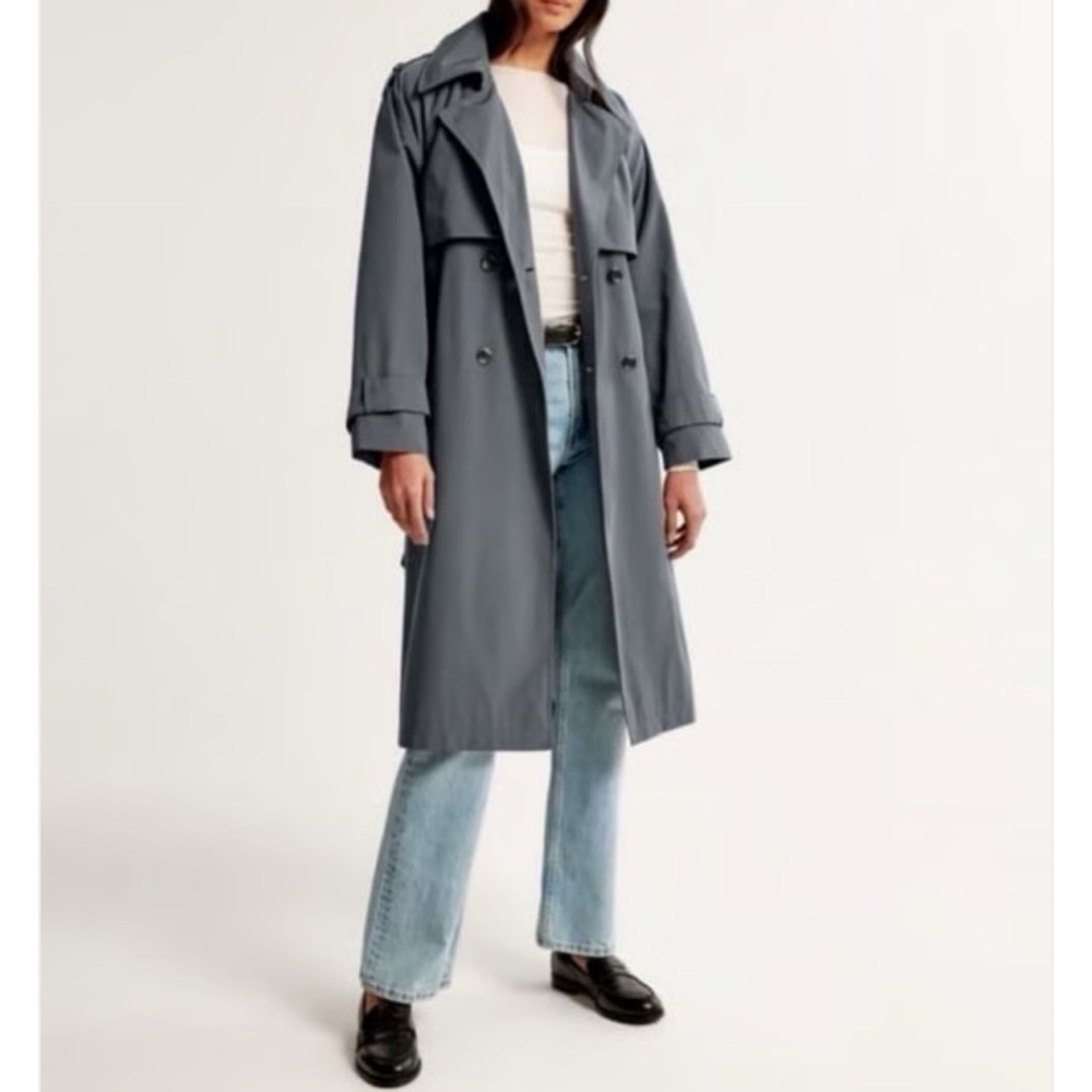 Abercrombie & Fitch Gray Trench Coat